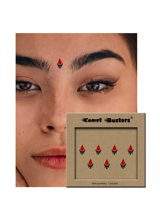 Comet Busters Tear Drop Beautiful Black and Red Bindi (8mm) (BIN821) - Image 4