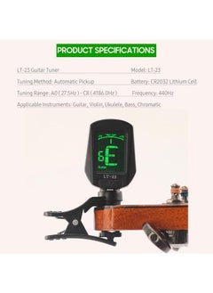 Thoraya Guitar Tuner Clip-On Tuner Digital Mini Electronic Tuner with LCD Display for Guitar Bass Violin Ukulele Chromatic  - Image 3