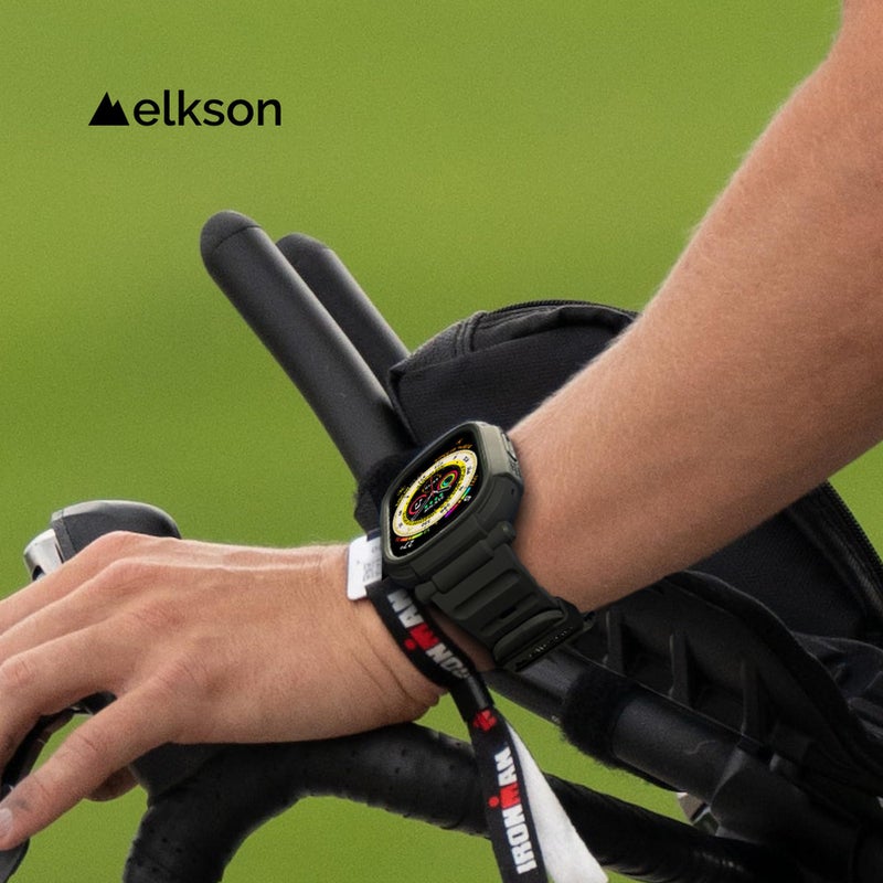 elkson Band Case for 49mm Apple Watch Ultra 3/2/1 with Screen Protector Tempered Glass, Quattro Pro Series Rugged for iWatch Strap, Military Grade Durable Protective Bumper Cover, Shockproof, Black - Image 5