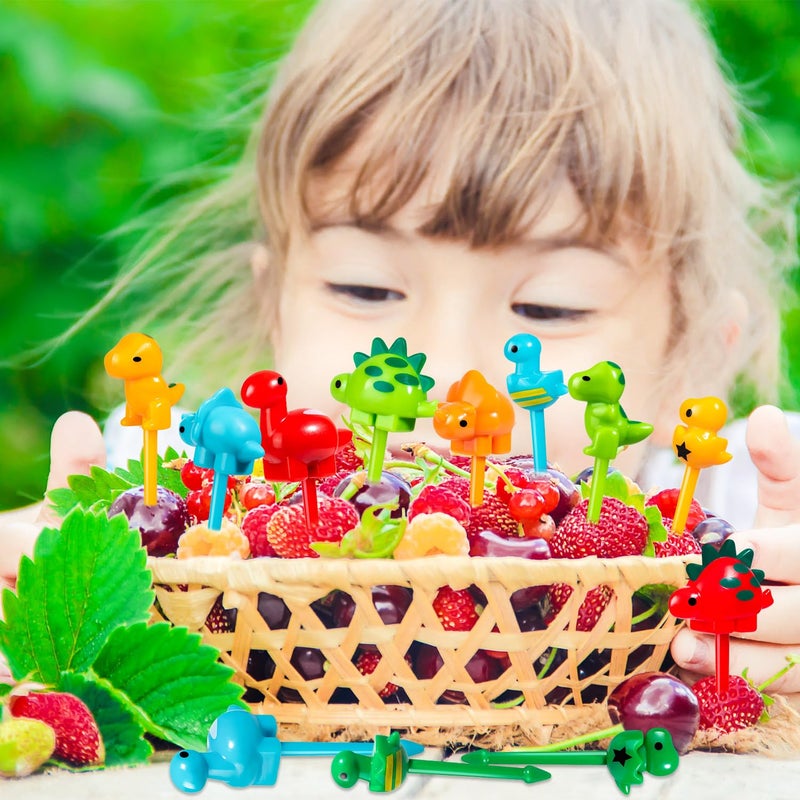 36pcs Mini Dinosaur Food Picks, Cute Cartoon Animal Fruit Toothpicks for Dinosaurs Birthday Party Bento Picks for Sandwiches, Snacks Desserts Accessory - Image 5