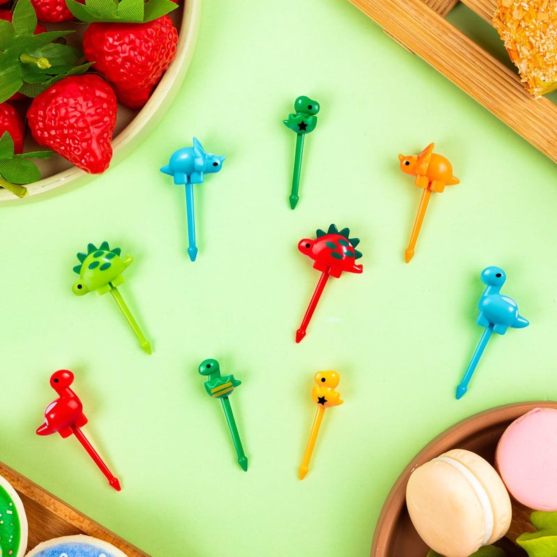 36pcs Mini Dinosaur Food Picks, Cute Cartoon Animal Fruit Toothpicks for Dinosaurs Birthday Party Bento Picks for Sandwiches, Snacks Desserts Accessory - Image 3