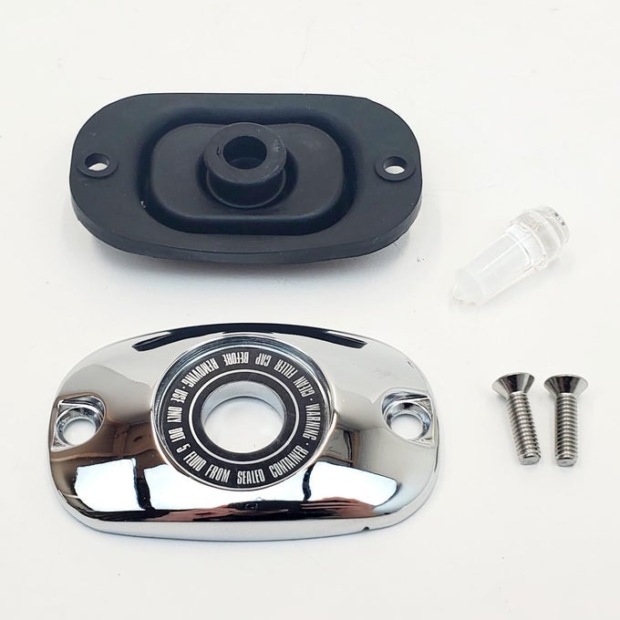 Chrome Rear Brake Master Cylinder Cover Kit Wgasket Sight Window Hardware For 19992004 Harley Electra Glide Road Glide Road King Touring Models 19992005 Harley Softail Models Hd 4505799