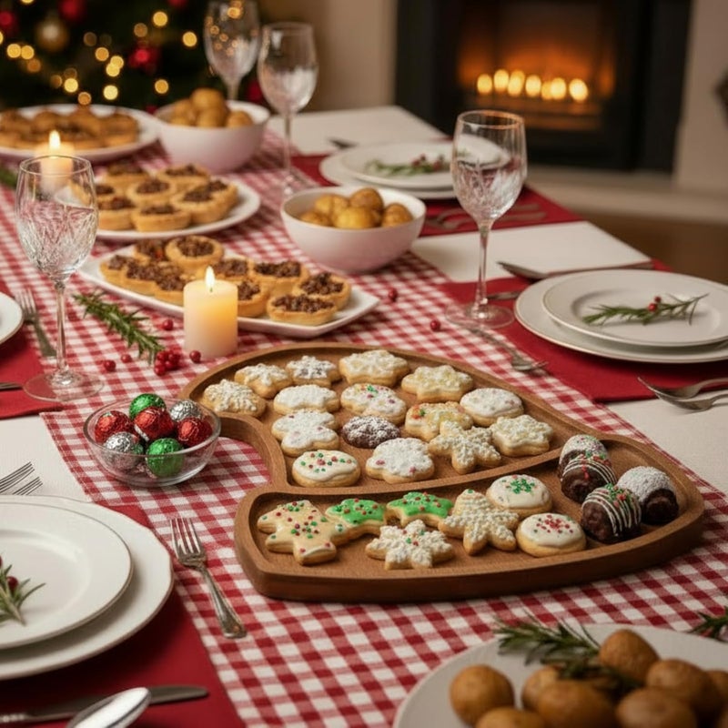 Maxcheck Santa Hat Christmas Serving Tray Platter Charcuterie Board Christmas Wood Serving Dish Cutting Board Rustic Farmhouse 11.42 x 10.43 Inches Table Plate for Cheese Food Fruit Party - Image 4