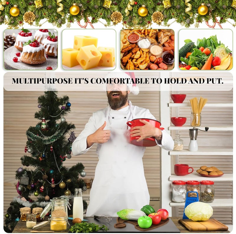 Maxcheck Santa Hat Christmas Serving Tray Platter Charcuterie Board Christmas Wood Serving Dish Cutting Board Rustic Farmhouse 11.42 x 10.43 Inches Table Plate for Cheese Food Fruit Party - Image 3