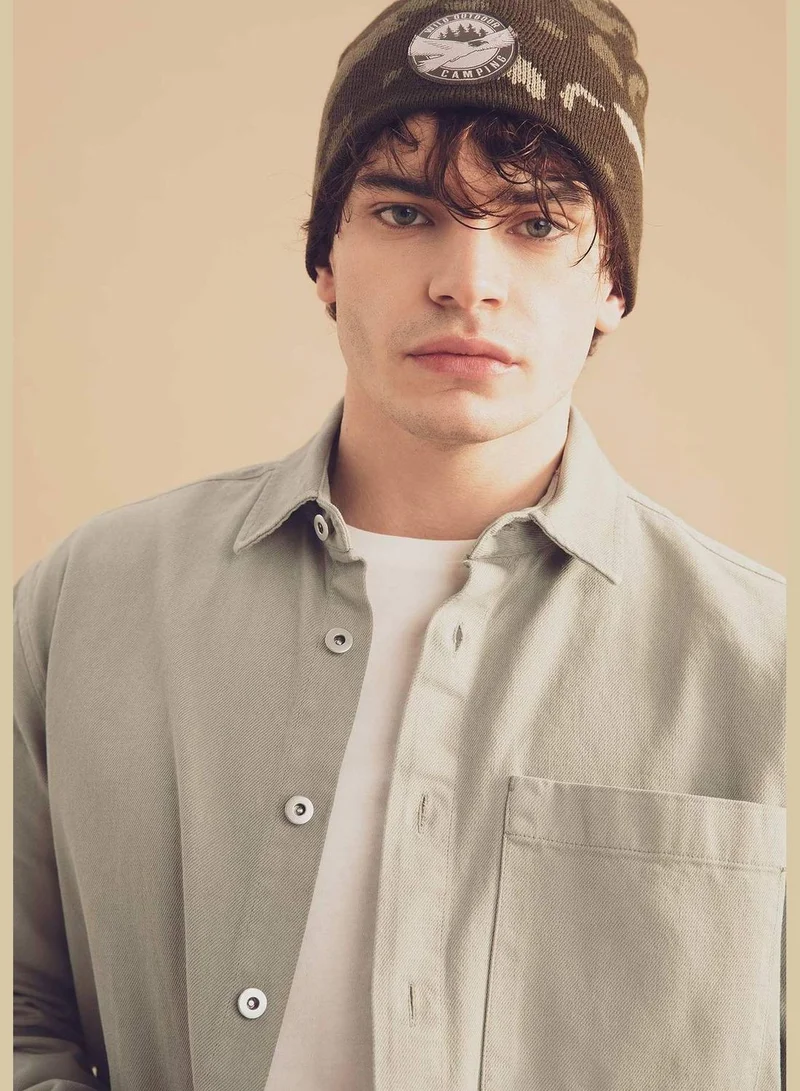 DeFacto Relax Fit Long Sleeve Twill Shirt