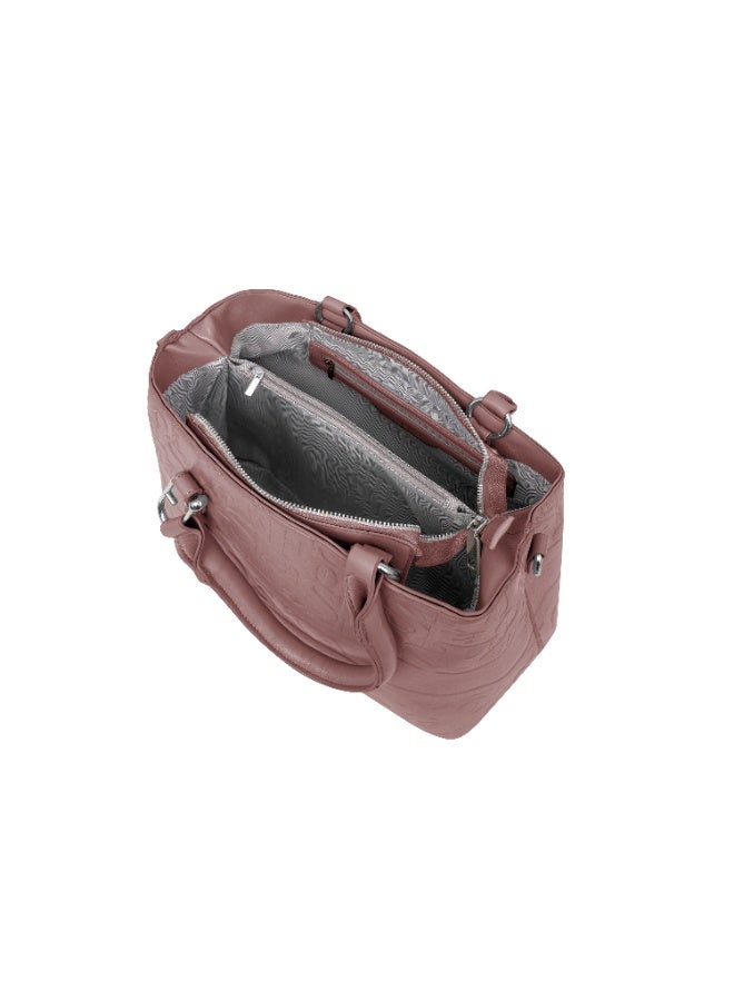 فوسكا شنطة Foska كتف نسائية جلد ناعم – تصميم كلاسيكي و واسع لون أحمر (Rust Red( – مقاس 33x26 سم - Image 5