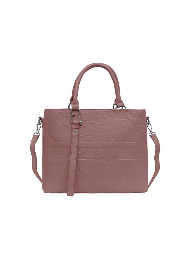 فوسكا شنطة Foska كتف نسائية جلد ناعم – تصميم كلاسيكي و واسع لون أحمر (Rust Red( – مقاس 33x26 سم - Image 1