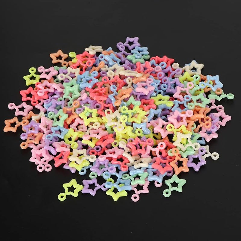 خرز نجوم بلاستيكي ملون لصنع المجوهرات والحرف اليدوية DIY 300 قطعة مستلزمات فنون للأطفال - Image 4