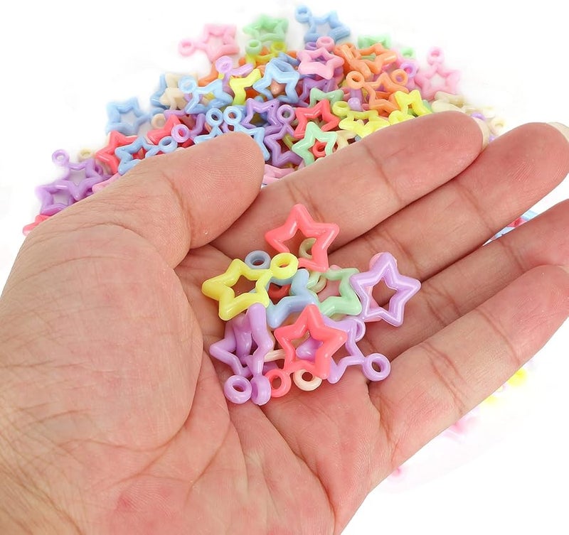 خرز نجوم بلاستيكي ملون لصنع المجوهرات والحرف اليدوية DIY 300 قطعة مستلزمات فنون للأطفال - Image 3