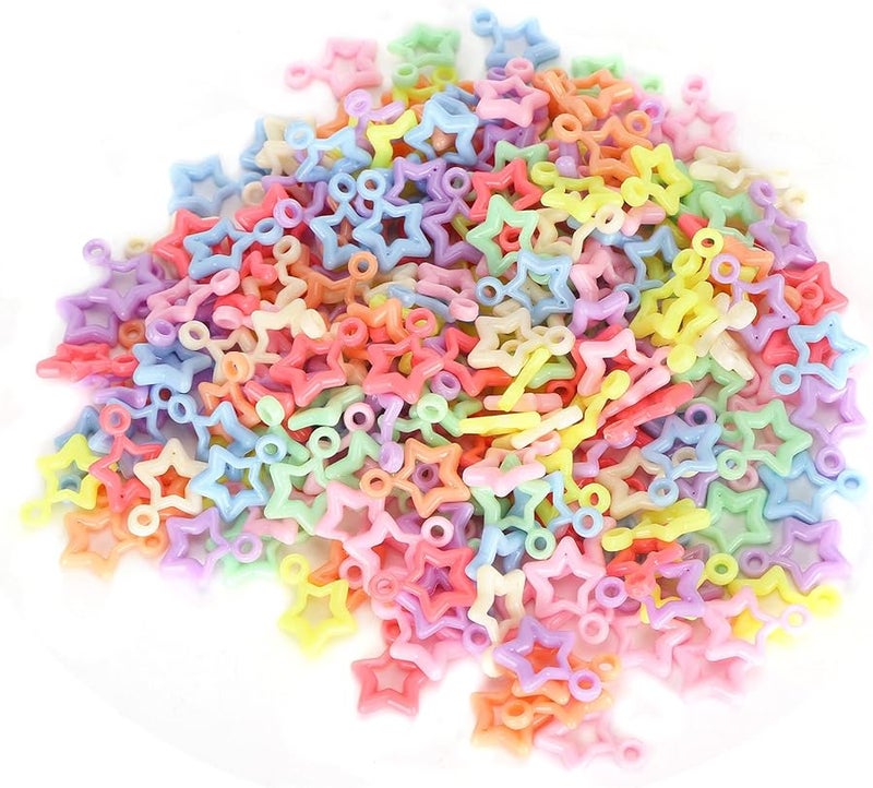 خرز نجوم بلاستيكي ملون لصنع المجوهرات والحرف اليدوية DIY 300 قطعة مستلزمات فنون للأطفال - Image 1
