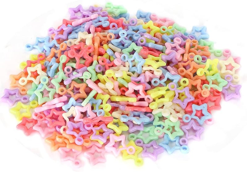خرز نجوم بلاستيكي ملون لصنع المجوهرات والحرف اليدوية DIY 300 قطعة مستلزمات فنون للأطفال - Image 5