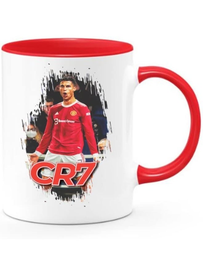 Spoil Your Wall كوب قهوة كريستيانو رونالدو مانشستر يونايتد (أحمر) | 11 أونصة من سبويل يور وول - Image 1
