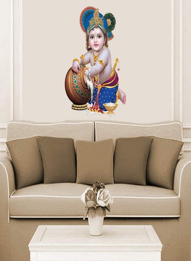 Techgifti ملصق حائط Techgifti Bal Krishna Makhan Chor (متعدد الألوان، الحجم - 61 سم × 46 سم) - Image 2