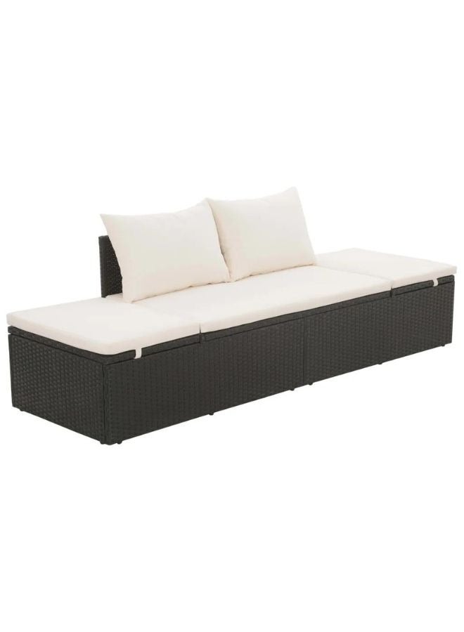 vidaxl vidaXL Garden Bed Black 195x60 cm Poly Rattan  - Image 1