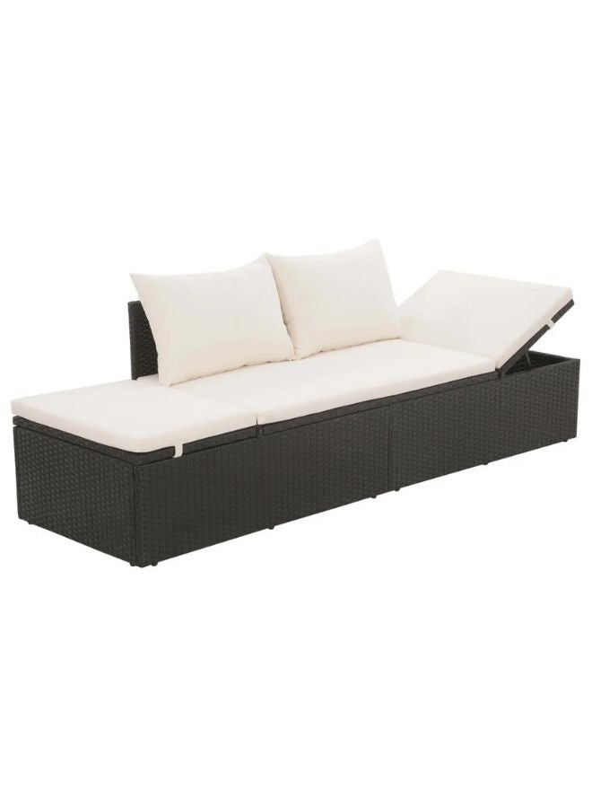 vidaxl vidaXL Garden Bed Black 195x60 cm Poly Rattan  - Image 2
