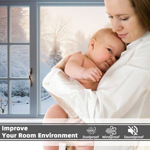 ESUFEIR 118 Inch Window Weather Stripping Door Seal Strip for Bottom and Side of Door-White,Self Adhesive PU Foam Weather Strip for Window Trim and Door Insulation Soundproofing,Door Sweep for Interior Doors - Image 3