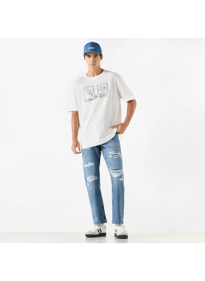 Lee Cooper Lee Cooper Embroidered Crew Neck T-shirt with Short Sleeves