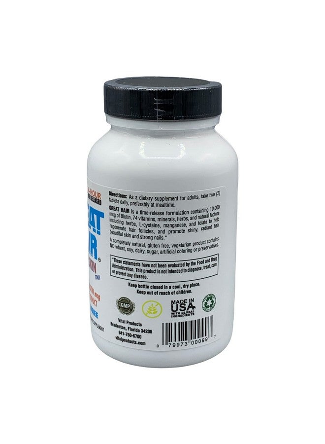 Vitol Great Hair Time Released 10,000 mcg Biotin, 120 Tablets - Image 2