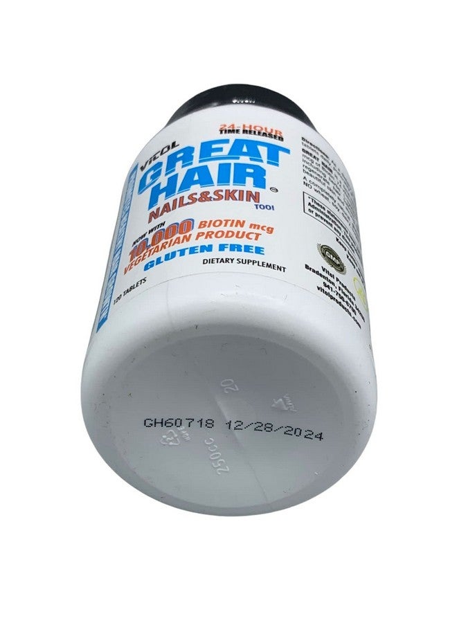 Vitol Great Hair Time Released 10,000 mcg Biotin, 120 Tablets - Image 4