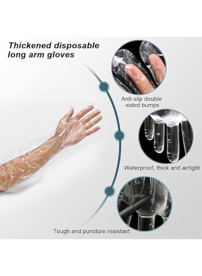 HaHaHai 50 Pcs Long Arm Disposable Field Dressing Gloves for Veterinary Use, Ideal for Gutting Deer, Gardening, and Painting - Full Arm Protection.  - Image 5