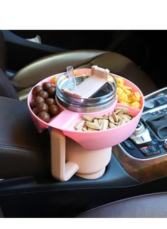 Y&D 40oz Snack Bowl for Stanley Cup, Reusable Ring Compatible, Tumbler with Handle, Cute Water Bottle Accessories Long Silione, Pink  - Image 4