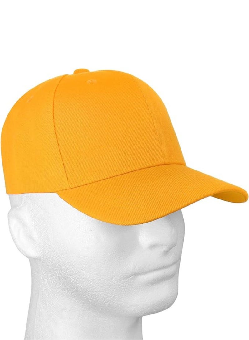 Classic Gold Polyester Baseball Cap - Adjustable Unisex Dad Hat for Running, Workouts, and Outdoor Activities