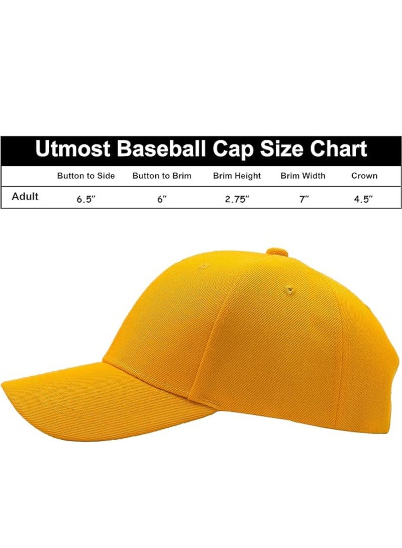Classic Gold Polyester Baseball Cap - Adjustable Unisex Dad Hat for Running, Workouts, and Outdoor Activities