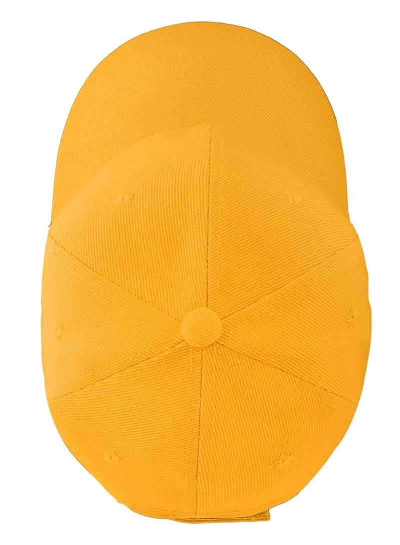 Classic Gold Polyester Baseball Cap - Adjustable Unisex Dad Hat for Running, Workouts, and Outdoor Activities
