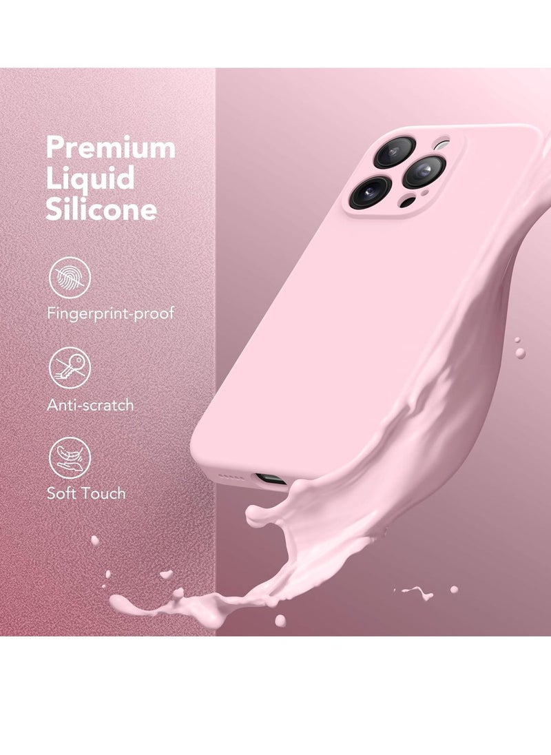 Raxoom iPhone 15 Pro Max Case Silicone, Compatible with MagSafe, [Camera Protection][2X Screen Protectors]Slim Shockproof Protective Phone Case, Soft Anti-Scratch Microfiber Lining, Chalk Pink - Image 2