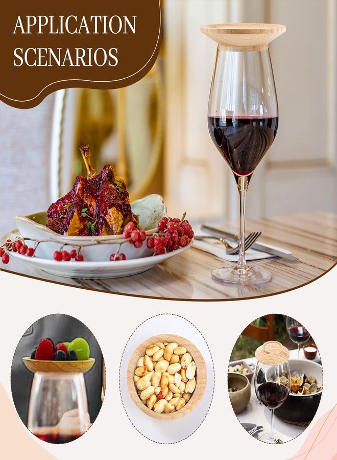 وسيكس مجموعة WSICSE مكونة من 12 قطعة لتزيين أكواب النبيذ والمقبلات، ألواح تقديم صغيرة للمقبلات بحجم 4 بوصات، قواعد أكواب للمقبلات والنبيذ، مناسبة للتجمعات العائلية والمطاعم والحانات. - Image 4
