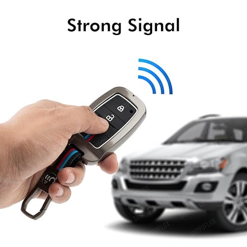 SHOPOFLUX Metal Key Cover Compatible with Kia Sonet | Carens | Seltos 3 Button Smart Key Only (Black) - Image 3