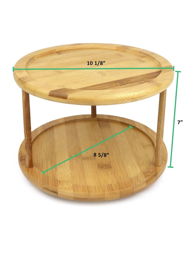 Homesmiths Honey Bee Bamboo Space-Saving Turntable Organizer 21cm, Organize Kitchen, Bathroom, or Office  - Image 2