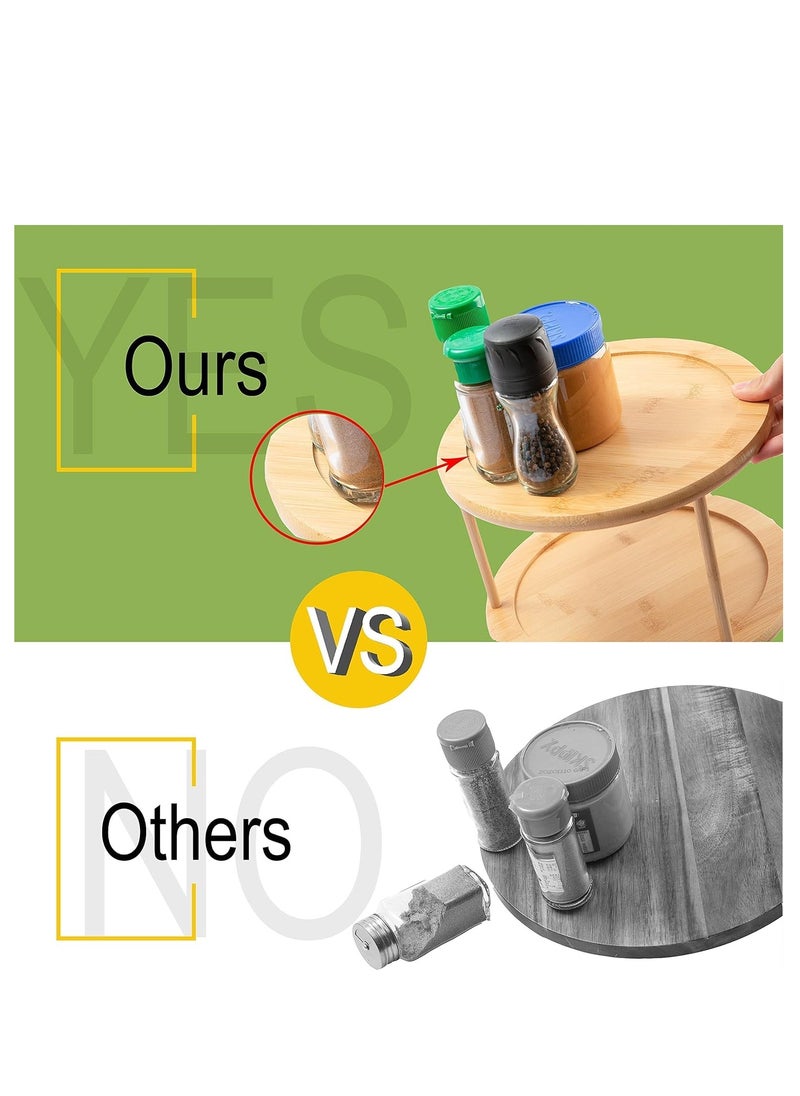 Homesmiths Honey Bee Bamboo Space-Saving Turntable Organizer 21cm, Organize Kitchen, Bathroom, or Office  - Image 5