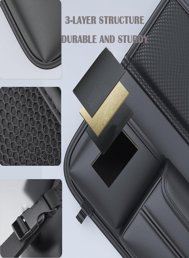 DURASIKO Car Backseat Organizer with Foldable Table Tray,Hanging Storage Bag with Touch Screen Phone Holder,Premium PU Leather Material,Compatible with Most Vehicles,Inner Car Accessories - Image 5