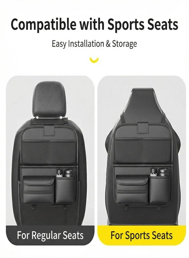 DURASIKO Car Backseat Organizer with Foldable Table Tray,Hanging Storage Bag with Touch Screen Phone Holder,Premium PU Leather Material,Compatible with Most Vehicles,Inner Car Accessories - Image 4