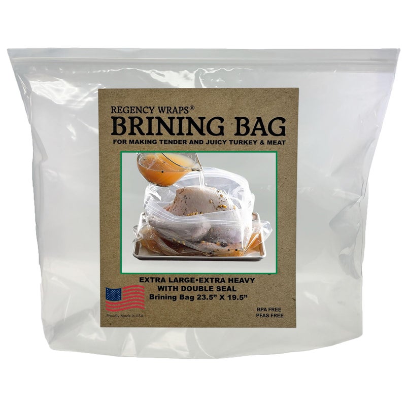 Regency Wraps Brining Bag Heavy Duty with Double Seal For Juicy Turkey Bottom Gusset For Easy Storage BPA Free Clear 235 X 195 Pack of 1 - Image 3