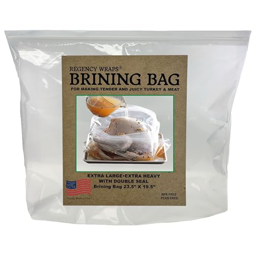 Regency Wraps Brining Bag Heavy Duty with Double Seal For Juicy Turkey Bottom Gusset For Easy Storage BPA Free Clear 235 X 195 Pack of 1 - Image 1