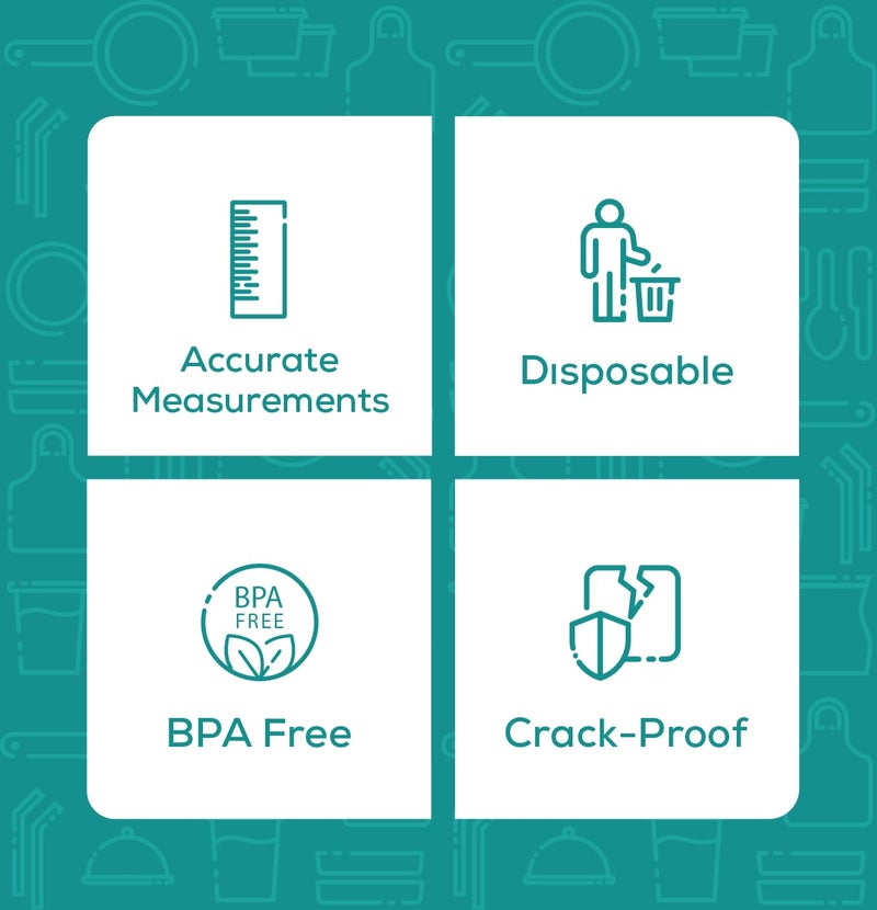 GUSTO [10 oz. - 50 Count] Multipurpose Disposable Plastic Measuring Cups - Baking, Cooking, Epoxy Resin, Mixing & Measuring Cups - (Formerly Comfy Package) - Image 5