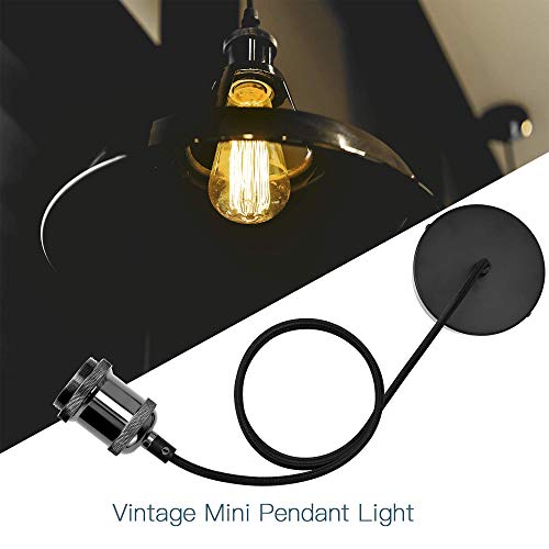 JACKYLED Pendant Light Kit UL Canopy Kit Copper Socket E26 E27 Lampholder Black Woven Fabric Pendant Light Cord Adjustable Ceiling Lighting (Pearl Black) - Image 5