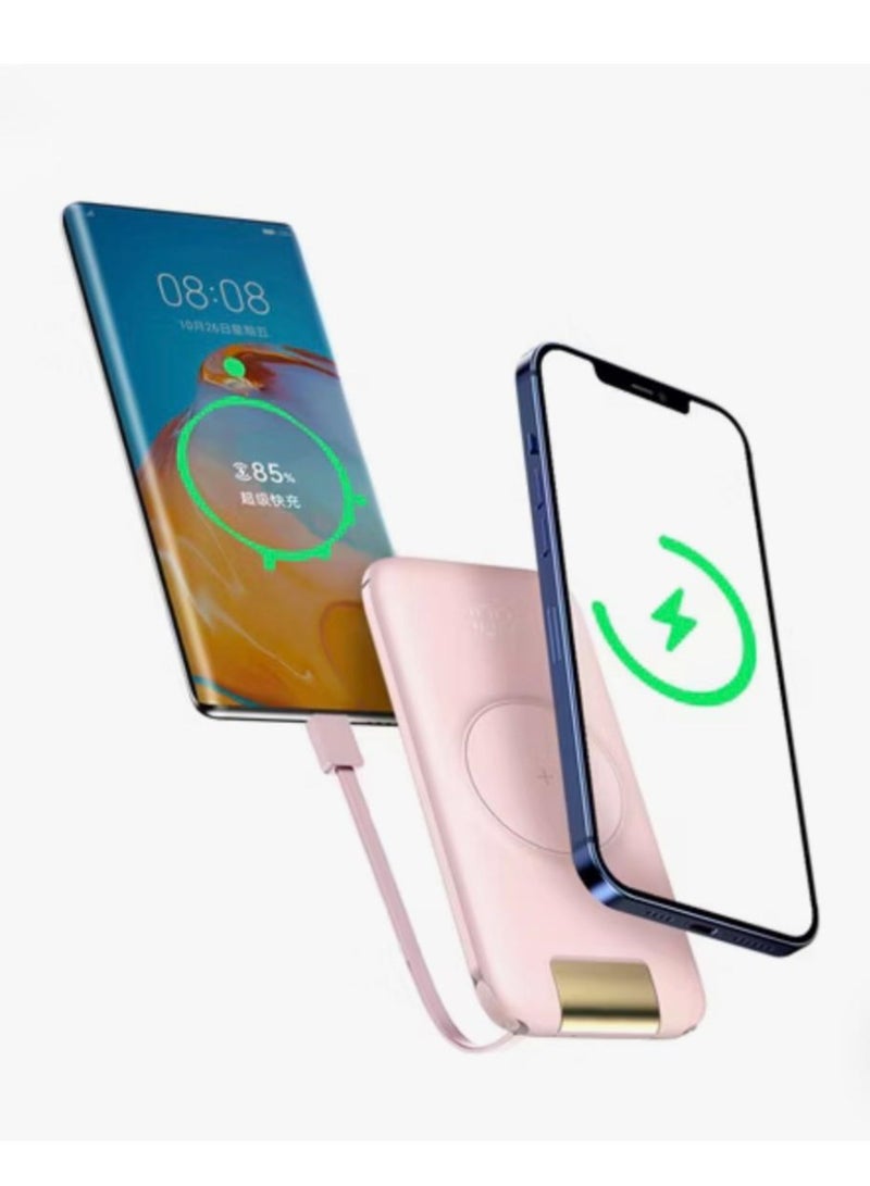 GULFLINK Large Capacity Portable Fast Charger Power Bank With Led Display Built in Cable 20000mah Pink  - Image 4