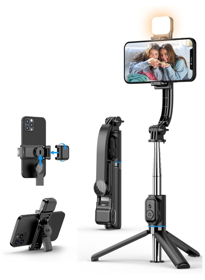 Selfie Stick Tripod with Fill Light, Extendable All-in-1 Phone Tripod Stand with Remote  Phone Holder, Cell Phone Tripod Stand for Taking Selfie Photo, Videos, Vlog During Travel,42 - Image 1