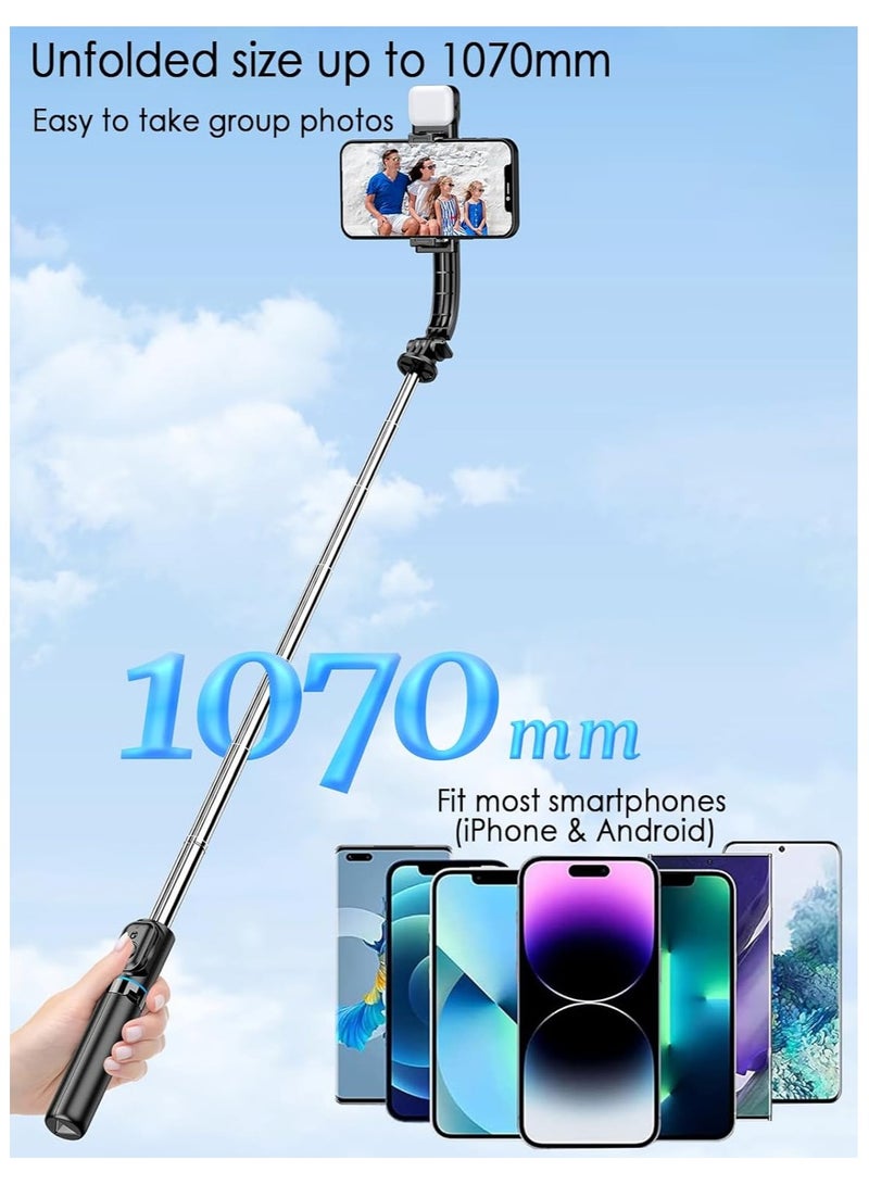 Selfie Stick Tripod with Fill Light, Extendable All-in-1 Phone Tripod Stand with Remote  Phone Holder, Cell Phone Tripod Stand for Taking Selfie Photo, Videos, Vlog During Travel,42 - Image 4