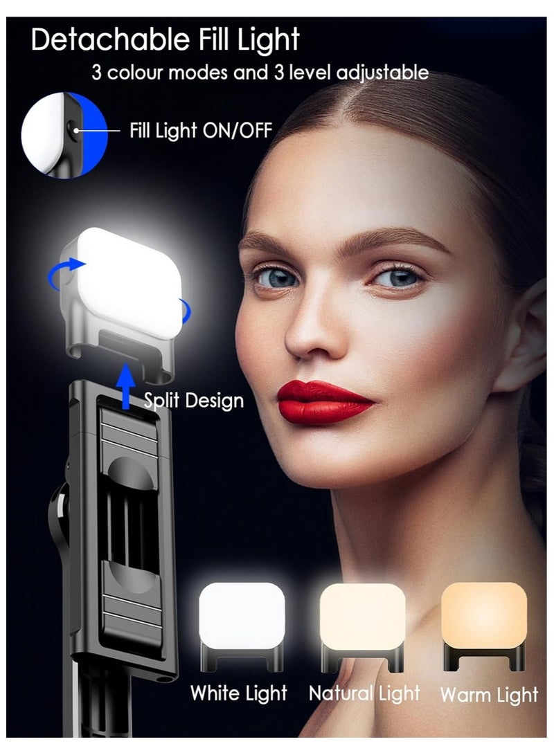 Selfie Stick Tripod with Fill Light, Extendable All-in-1 Phone Tripod Stand with Remote  Phone Holder, Cell Phone Tripod Stand for Taking Selfie Photo, Videos, Vlog During Travel,42 - Image 2