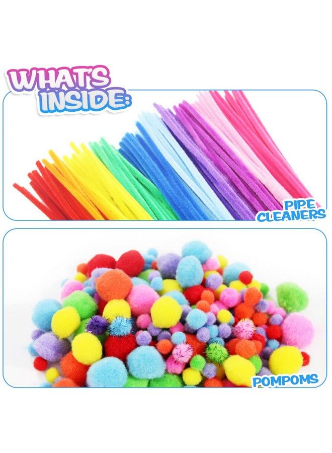 CH HAICHENG Arts And Crafts Supplies For Kids Including Feathers Pipe Cleaners Wiggle Googly Eyes Pom Poms Buttons Ice Cream Sticks Sequins And So On School Kindergarten Homeschool Supplies Crafts For Kids - Image 3