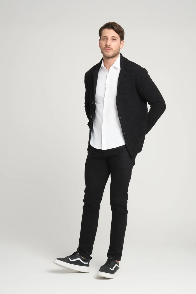 Alexander Gardi V-Neck Buttoned Knit Jacket (E23-6709)