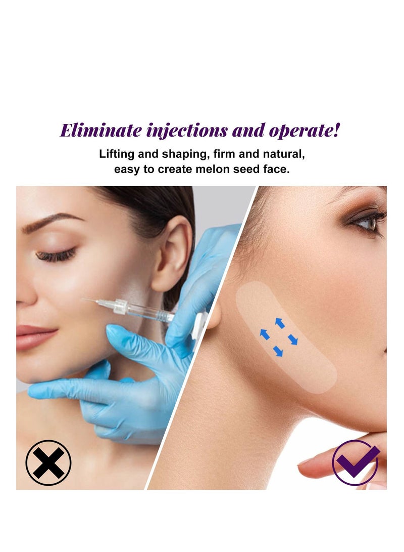 EELHOE 60 Pcs Face Lift Sticker V-line Face Lift Tapes Face and Neck Lifting Patch for Firming V Face Preventing Sagging Lightening Lines  - Image 4