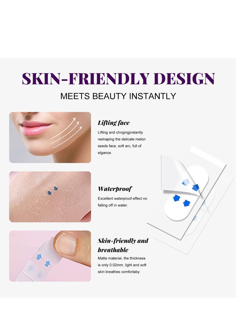 EELHOE 60 Pcs Face Lift Sticker V-line Face Lift Tapes Face and Neck Lifting Patch for Firming V Face Preventing Sagging Lightening Lines  - Image 5