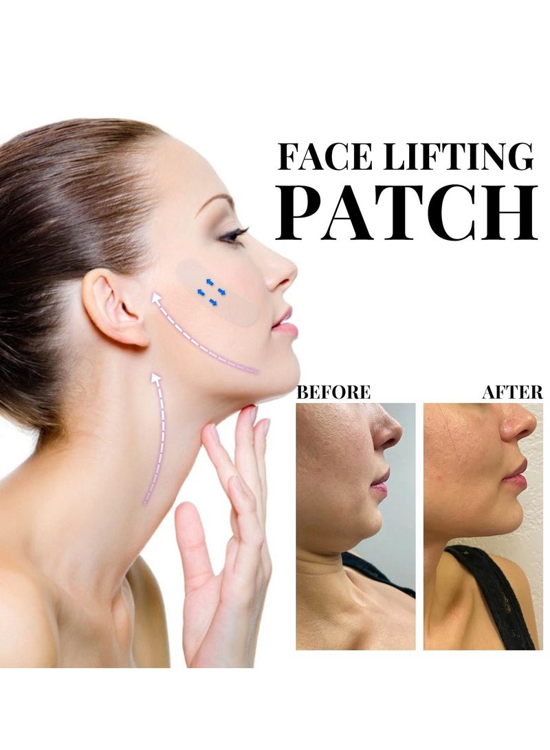 EELHOE 60 Pcs Face Lift Sticker V-line Face Lift Tapes Face and Neck Lifting Patch for Firming V Face Preventing Sagging Lightening Lines  - Image 2