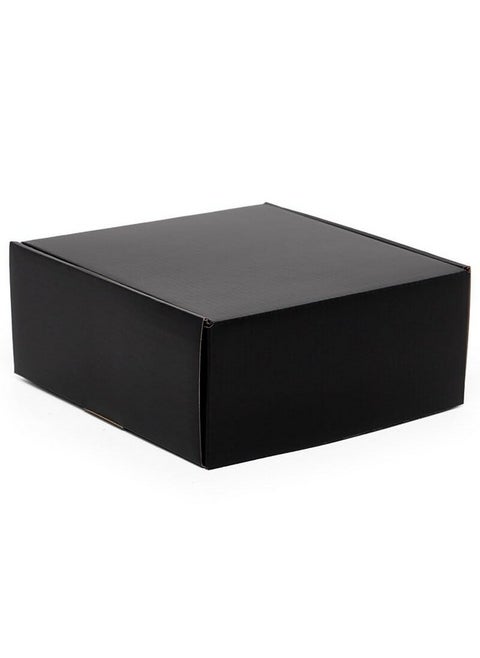 8 X 8 X 3 Inch Shipping Boxes, Pack Of 10 Large Black Decorative Boxes, Reversible Matte Colored Corrugated Mailing Boxes
