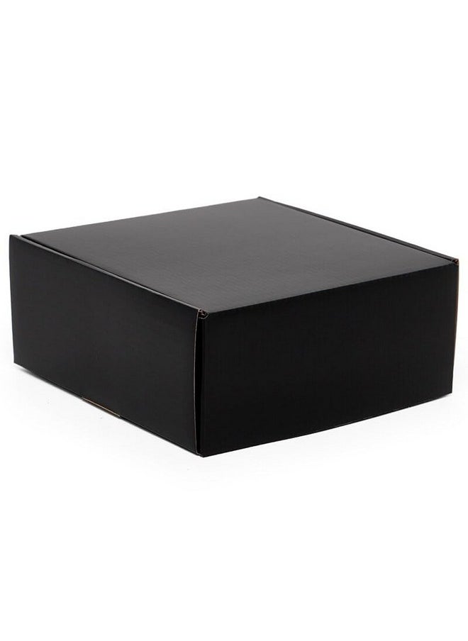 8 X 8 X 3 Inch Shipping Boxes, Pack Of 10 Large Black Decorative Boxes, Reversible Matte Colored Corrugated Mailing Boxes